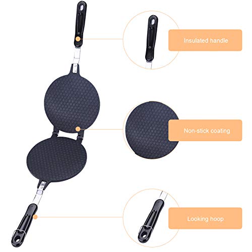 Máquina de fazer waffles para cozinha doméstica, máquina de waffle antiaderente a gás, utensílio par
