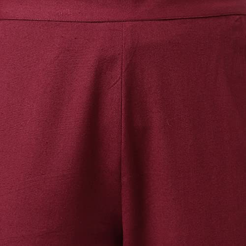 Image of FIORRA Women's Maroon Rayon A-line Kurta with Pant