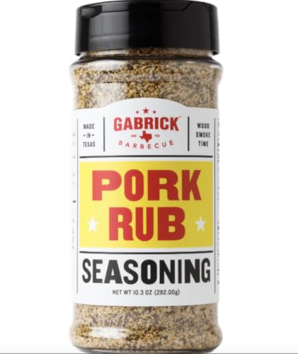 Pork Rub Seasoning | Gabrick BBQ | Paprika-Free BBQ Rub | Central Texas Style Flavor | Perfect for Pork Butts, Chops, Tenderloins & Belly | Brown Sugar & Garlic Blend | 10.3 oz shaker bottle
