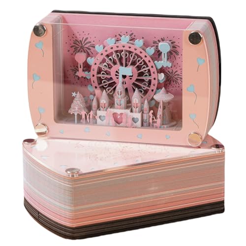 YioeKaa 3D Creative Notepad Tear Paper Sculpture-3D Notepad, Art Notes, Non-Stick Notes for Office and Home Decor (Ferris Wheel)