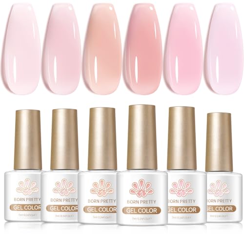 Born Pretty Jelly Gel Nail Polish Milky Nude Pink Sheer Translucent Shade