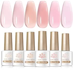 Born Pretty Jelly Gel Nail Polish Milky Nude Pink Sheer Translucent Shade