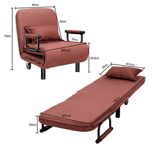 COSTWAY Schlafsofa 3 in 1 mit Bettfunktion und klappbarem Design