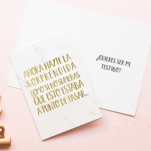 Tarjeta Testigo de Boda ⎪¿Quieres ser mi testigo de boda?⎪ Caligrafía Dorada