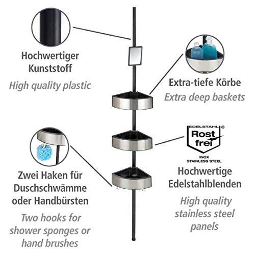 Duschablage Eck Teleskop Duschecke aus Aluminium und Kunststoff