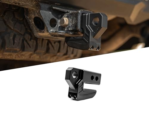 DV8 Offroad Xtract Hitch Skid Plate | Hitch Mounted Rear Skid Plate | 1" Thick Mount for 3/4" D-Ring | Designed to Mount to 2" Receiver with a 5/8" Pin | 13,000 lb Working Load Limit (Black)