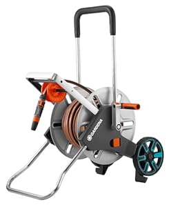 Gardena CleverRoll M Easy Metal Set: Hose trolley with 60 m capacity, very sturdy with a stable hose guide, includes 25 m hose (18547-20)