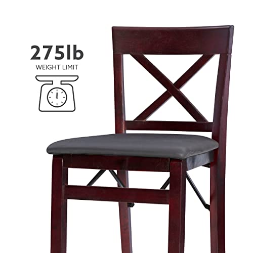 Linon Triena X Back Folding Bar Stool, Brown #TOP3