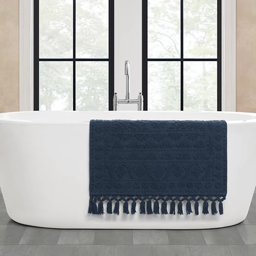 French Connection Nellore Bath Rugs, Woven and Beaded Bath Mats, Durable and Thick Bath Mats for Bathroom and Shower Rugs, 26" x 49", Navy by French Connection - Image 5