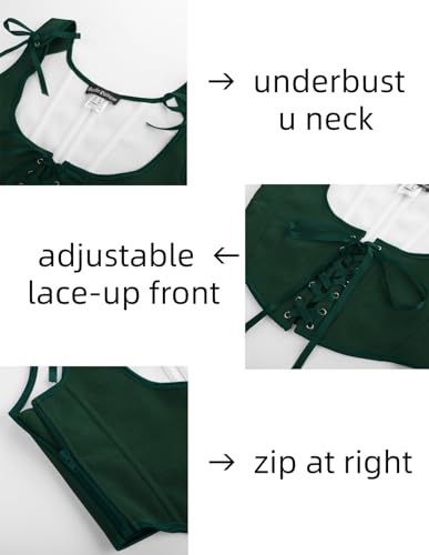 Image of Scarlet Darkness Women's Underbust Corset Top Renaissance Medieval Lace-up Boned Fairycore Pirate Corsets