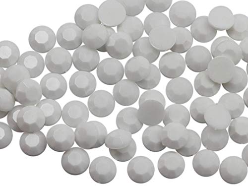 Allstarco 500Pcs 8Mm Ss40 White Chalk .H210 Acrylic Flat Back Rhinestones For Jewelry Making And Face Painting Card Making Embelishments Plastic Gems #TOP15