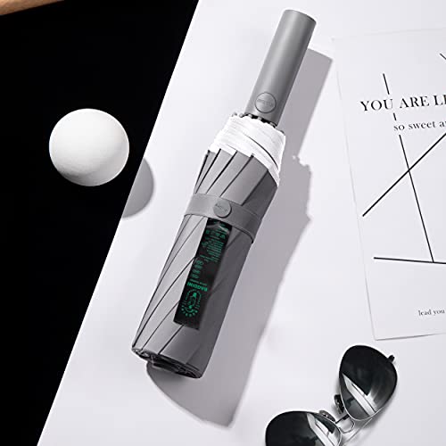 Image of BAODINI Windproof Compact Rain Umbrella for Travel 42 /46 Inch Premium Fabric Auto Open Perfect for Purse and Backpack Portable Umbrella for Women and Men