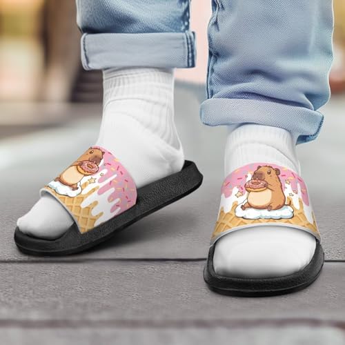 Image of Unisex Slides for Girls Boys Comfortable Slippers Slides Non-slip Shower Shoes House Fashion Thick for Indoor & Outdoor Gifts