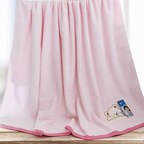 Toalla de baño Hoja de baño de bebé de gran tamaño 43 x 43 pulgadas oso bordado Impreso para niños Toalla de baño 100% algodón para una suavidad máxima y absorbencia Juegos de toallas ( Color : Pink )