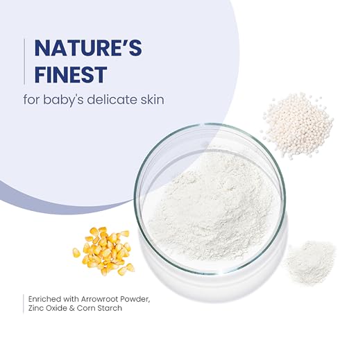 Image of Mother Sparsh Natural Care Baby Dusting Powder-200g | Talc-Free Baby Powder with Arrowroot & Zinc Oxide | Suitable for Newborns Sensitive Skin | For All Skin Types