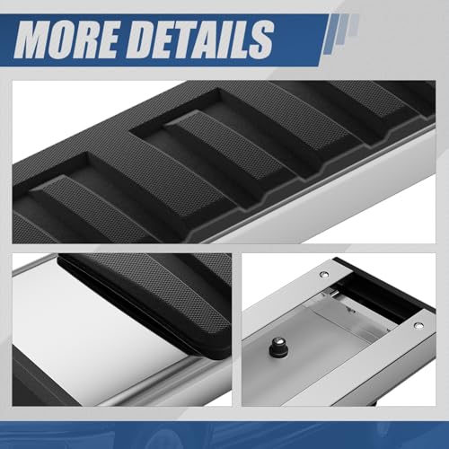 Image of Auto Dynasty Running Boards Double Cab for 2007-2019 Silverado 1500-3500HD | 6.7 inch Stainless Steel Side Steps Fits 07-19 Chevy Silverado GMC Sierra 1500 2500HD 3500HD Extended Cab, Chrome