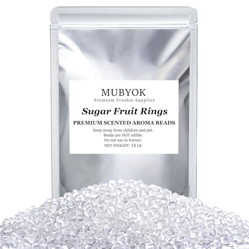 Image of MUBYOK 1.5LB Sugar Fruit Rings Premium Scented Aroma Beads for Making Car Freshies Supplies PreScented Beads for Car Air Freshener Sachets Long-Lasing Scent