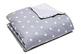 Couverture bebe Doudou bebe coton et polaire doux 80cm x 100cm (étoiles)