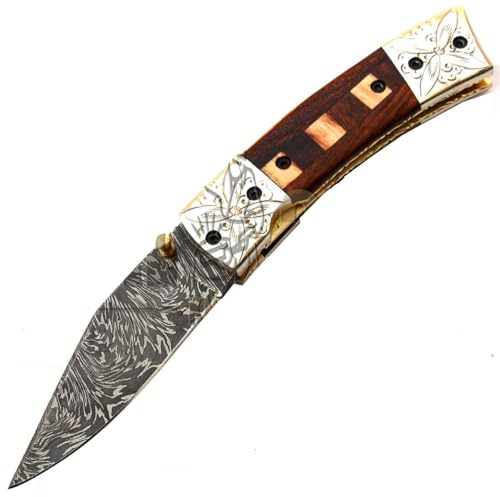 PAL 2000 KNIVES Couteau Pliant - Damas Acier Couteau de Poche Fait Main KNI-9614