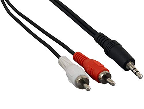 Cable Jack 3.5mm a 2 RCA macho 7.62 m miniatura 1