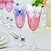 Tischkarten für Weingläser,50 Stücke Hochzeit Tischkarten Platzkarten Namenskarten Hohl Schmetterling Tischdeko Karte Hochzeitsgast Karten für Weinglas Bankette Tischdekoration Geburtstag Party,Rosa