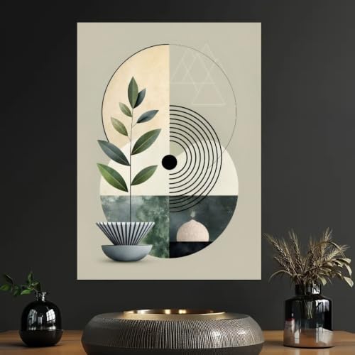 Affiche géométrique nature pour créer un salon zen et moderne