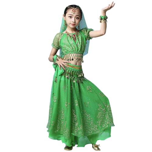 Sonnena Déguisement Bollywood Enfant, Costume Danse Orientale, Robe Indienne Sari Carnaval Fille