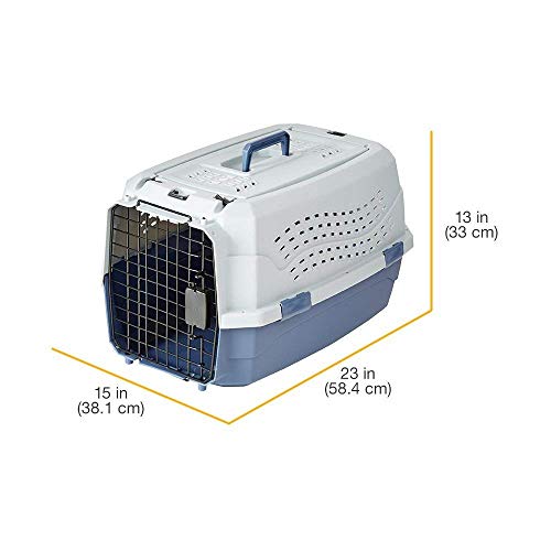 Image of AmazonBasics Two Door Top Load Pet Kennel (23-inch) with Wilderness Dry Dog Food, Chicken and Vegetable, 3kg