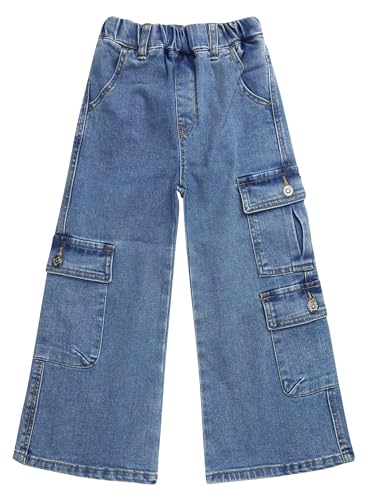 Jeans cargo de pierna ancha ideales para días de juego y actividades escolares