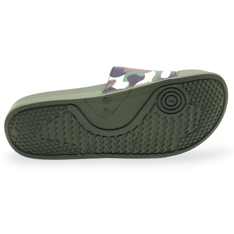 Image of SVAAR Men's Camouflage Printed Slides | Soft Cushioned Slip-On Slippers for Casual, Indoor & Outdoor Use
