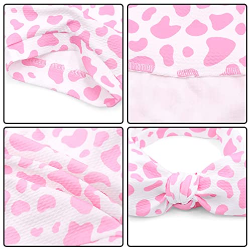 Cow Print Baby Shorts Set Baby Girl Bummies Summer Shorts High Waisted Bloomers And Bows Cow Spot Diaper Cover Baby Shorts Cow Girl Outfit Baby Toddler Clothes Baby Shower Birthday Cake Smash Gift #TOP2