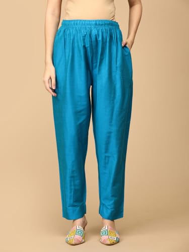 Image of The Mom Store Maternity Nursing and Feeding Kurta Set | Nursing Zippers | Pre and Post Pregnancy | Raw Silk | Kurta Pant Set | Solid |