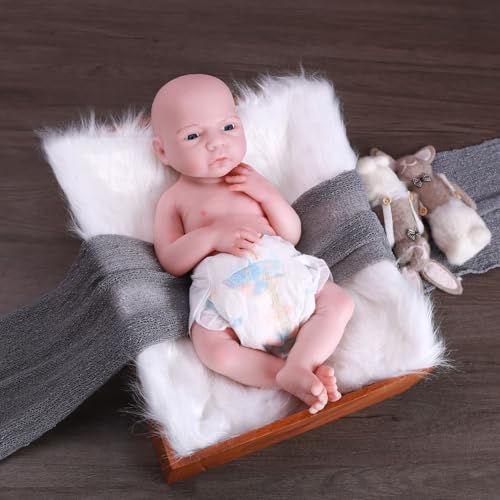 Muñeco bebe realista silicona 18.5 pulgadas miniatura 2