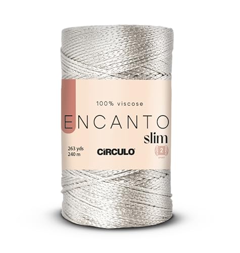 Image of CIRCULO Encanto Slim Roll Yarn 100% Viscose - Luxury & Shine - Sport Weight Yarn - 262 yds, 3.52 oz - Color 8176 - Off-White