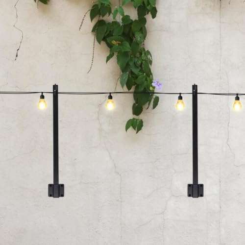 Postes de luz de cadena SOLUSTRE de hierro negro para patios 4