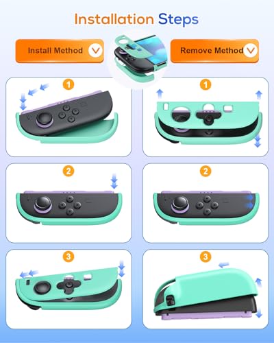 Image of FYOUNG Switch 2 Protective Case Set, Dockable Cute Cover Hard Shell for Nintendo Switch 2 Console Accessories,Travel-Friendly,Kickstand Cutouts(Color‑Matched to Light Green Switch 2 Controller)