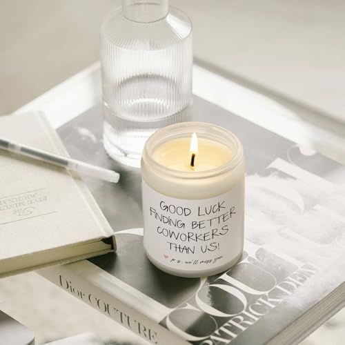 BAUBLEDAZZ Coworker Leaving Gifts for Women - Handmade Lavender Soy Wax Candle(7oz)- Funny Going Away, Goodbye, Farewell Gifts for Coworkers, Boss, Men, Women, Friend