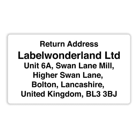 260 Personalised Custom Mini Return Address Labels(38.1 x 20.2 mm) 65 self Adhesive White Labels per a4 Sheet Cover