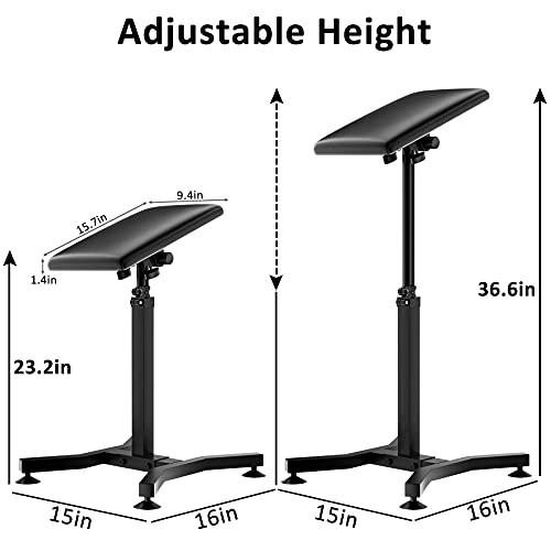Tattoo Armrest,Arm Rest Tattooing Stability Strongly Height Adjustable Easy to Carry for Studio Salon Tattoo Supplies,Four-Corner Silent Non-Slip Base (Color: Black) - Thumbnail 4