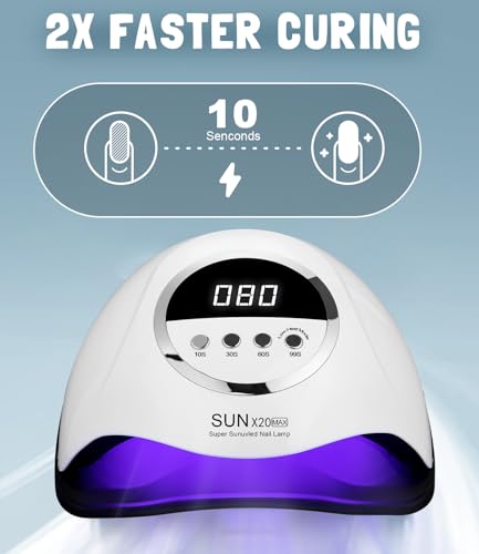 Uihol Lampada Uv Led Unghie, 320W Professionale 72 Sfere Di Lampada A Leds, Semipermanente Curare Rapidamente Pedicure Fornetto Per Tutti I Smalti, Automatico Sensore Per Manicure A Casa E In Salone - 5