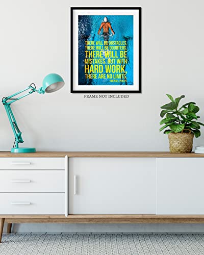 Michael Phelps Inspirational Wall Decor - Motivational Wall Art For Swimming Enthusiasts - Positive Affirmations Wall Decor - 8X10 Unframed Print #TOP4