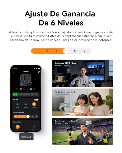 Miniatura 10 de Hollyland Lark A1 2tx Usb-C Rx Micrófono Inalámbrico Para Iphone Usb-C