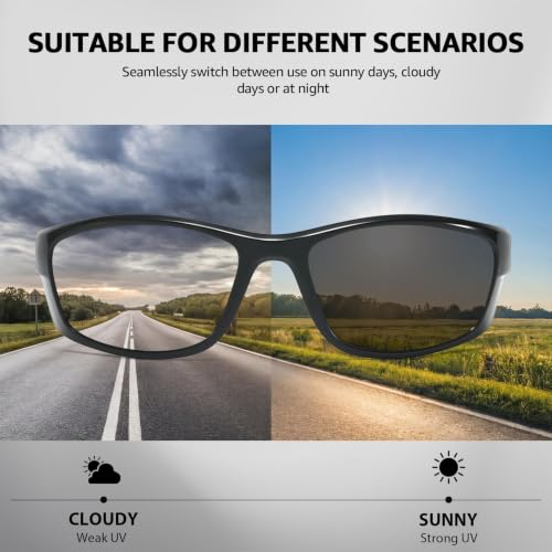 Image of Myiaur Polarized Photochromic Running Sunglasses For Men Women UV400