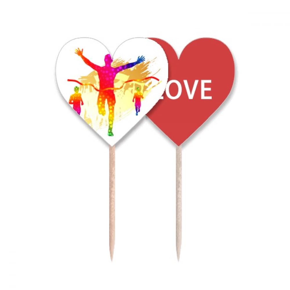 Pique-dents drapeau football Love Heart cure-dent décoratif pour buffet