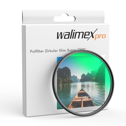 Walimex pro Polfilter Zirkular Slim Super DMC 55 mm, Polarisationsfilter mit 18-lagiger Beschichtung, CPL Filter mit 4,6 mm Slimfassung, Objektivfilter reduziert Reflexion und kräftigt Farben