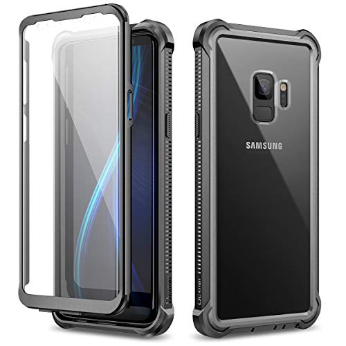 Dexnor Galaxy S9 Case with Screen Protector Clear Military Grade Rugged 360 Full Body Protective Shockproof Hard Back Cover Defender Heavy Duty Bumper Case for Samsung Galaxy S9 - Black by Dexnor - Used condition - US$11.13