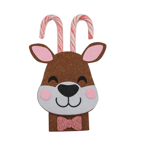 Fun Express 5 1/4" x 5 1/4" Reindeer Candy Cane Antlers Craft Kit β Makes 24