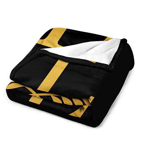 Couverture dorée lettre L chaude pour vos soirées cocooning sur le lit - 4