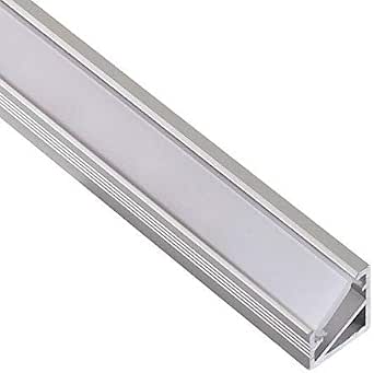 Profilo in Alluminio BETA1 da 2 mt da incasso Cartongesso Piastrella per Striscia LED Cover Opaca