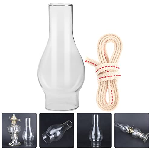 Vintage Style Kerosene Oil Lamp Chimney Replacement Handblown Chimney Traditional Oil Lamps, Transparent, 16.5X5.3X3.6CM - Image 4